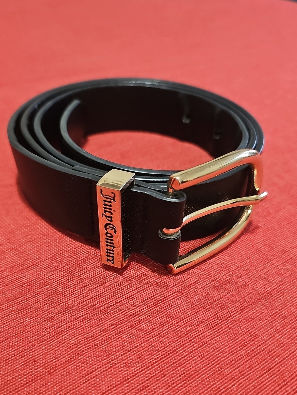 Juicy Couture Black Belt with Gold Hardware